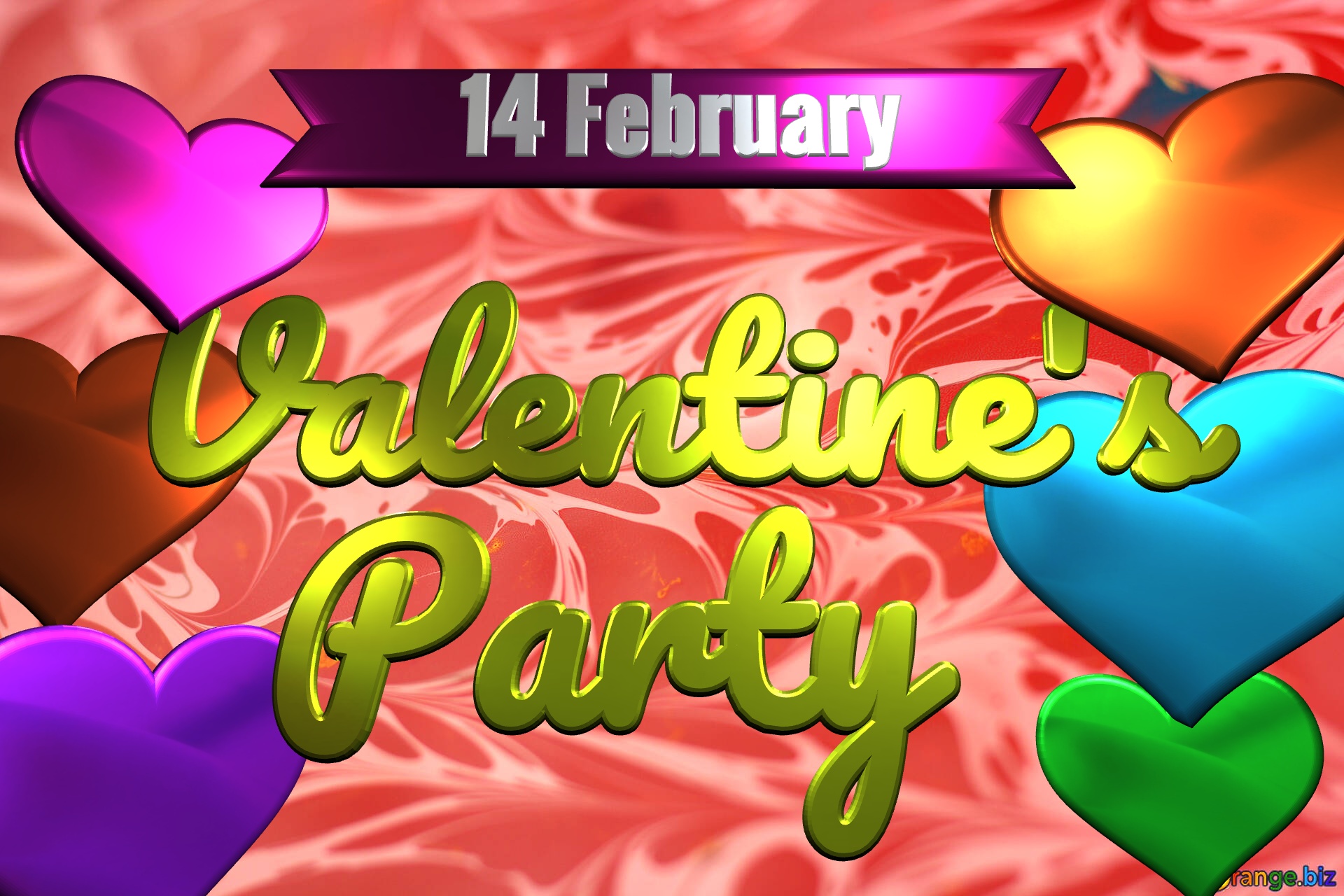 Valentine`s Party editable red and white swirles №50866