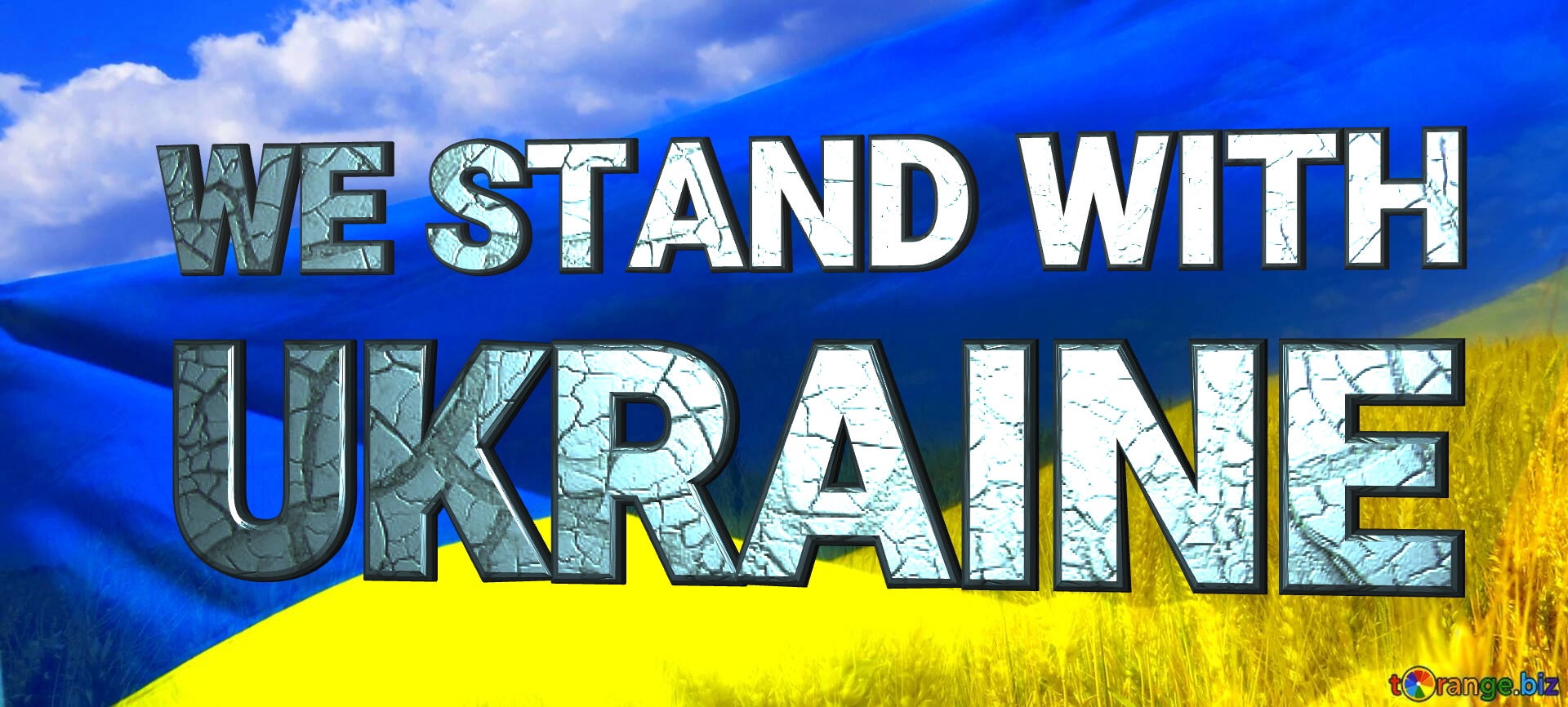 We stand with Ukraine cover Abdeckung. Die Flagge der Ukraine. №0