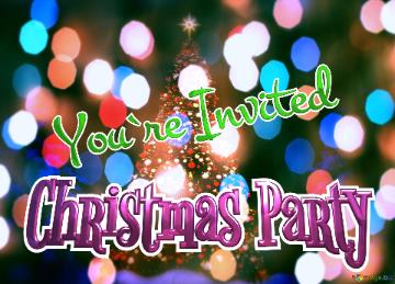 Christmas Party You`re Invited  árbol De Navidad