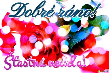 Dobré ráno! Šťastná nedeľa!  Greetings of Love: Roses in Floral Harmony Background