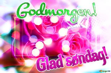 Godmorgen! Glad søndag!  Floral Affection: Roses Blossom in Greetings Background