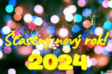 šťastný Nový Rok! 2024  Winter Wonderland Christmas Holiday Scene