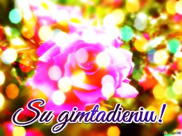 Su Gimtadieniu!  Love`s Garden: Wishes Blossom In Floral Background