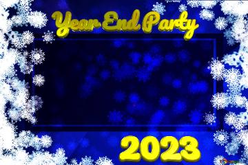2023 Year End Party  Blue Christmas background powerpoint website infographic template banner layout design responsive brochure business