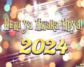 Heri Ya Mwaka Mpya! 2024  Elegant Shiny White Bright Background Fog Bokeh