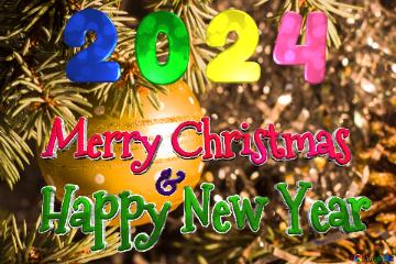 Colorful Merry Christmas 2024 Happy New Year