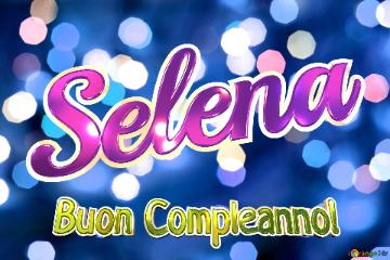 Buon Compleanno! Selena  Deep blue   holiday clusters bright twinkling stars background