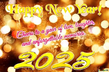 Cheers To A Year Of Love, Laughter,    And Unforgettable Memories. Happy New Year! 2025  Festive...