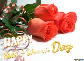 Happy Birth & Women`s Day  Background  To  Greeting  Postcards