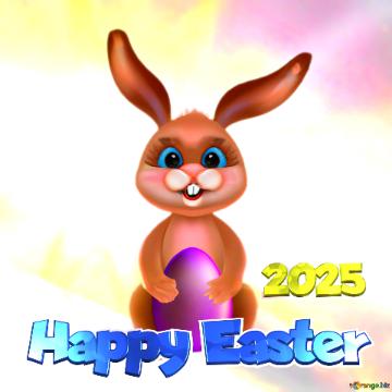 Happy Easter 2025  Easter Rabbit Background