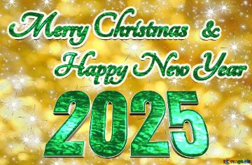 Merry Christmas 2025  Happy New Year &  Brilliant Yellow Background Christmas And New Year ...