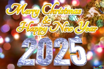 Merry Christmas 2025  Happy New Year &  Christmas Bokeh Background