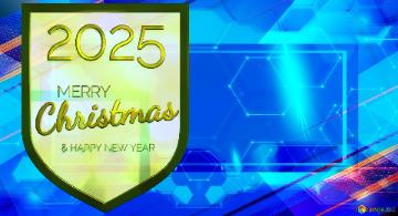 Merry & Happy New Year Christmas 2025    Tech Background For Resume