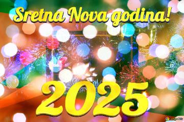 Sretna Nova Godina! 2025  Snowy Christmas Wonderland Holiday Scene