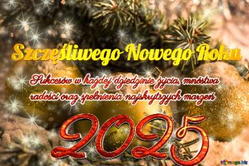 Sukcesów w każdej dziedzinie życia, mnóstwa  radości oraz spełnienia najskrytszych marzeń 2025 Szczęśliwego Nowego Roku 