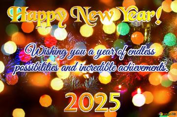    Wishing You A Year Of Endless  Possibilities And Incredible Achievements. Happy New Year! 2025 ...