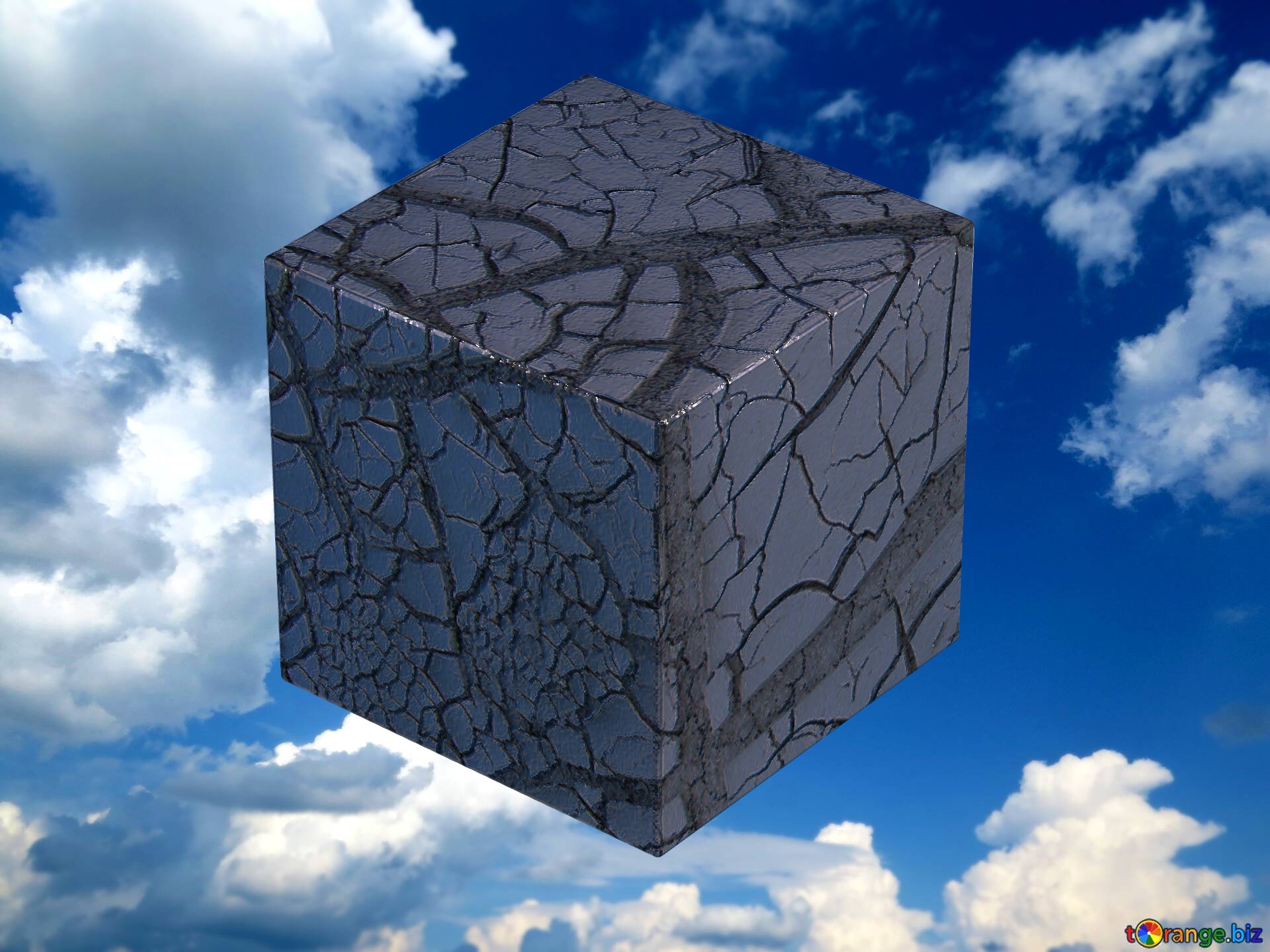 3d cube clear sky background №0