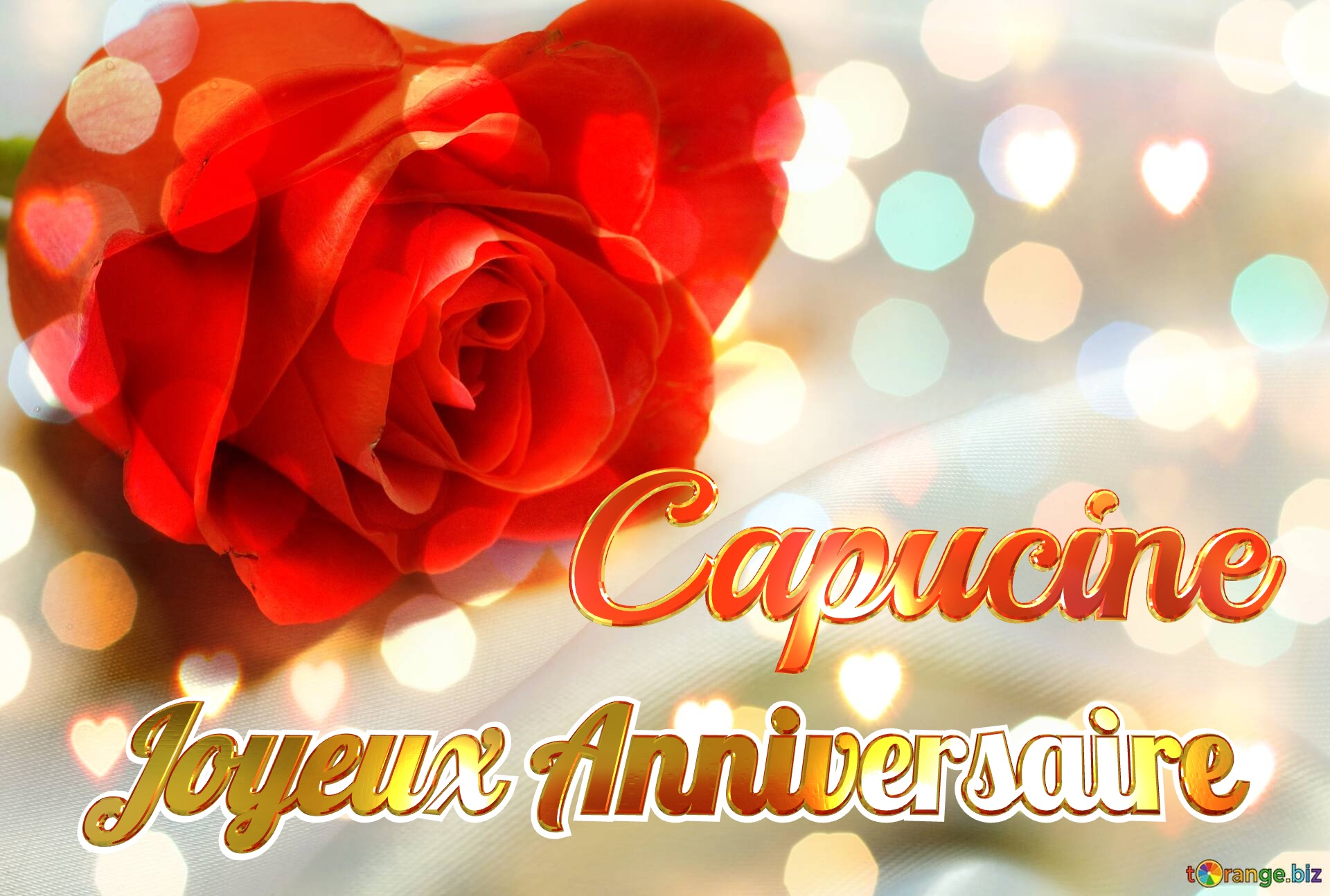 Joyeux Anniversaire Capucine  Fond de rose №0
