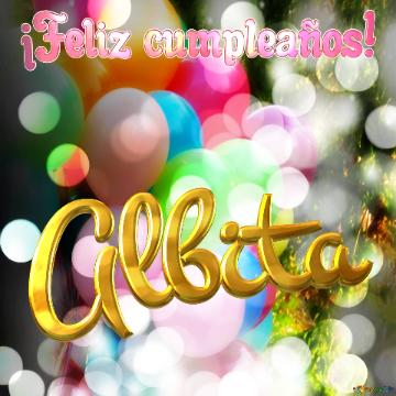 ¡feliz Cumpleaños! Albita  Vibrant Celebration: Colorful Balloons With Dreamy Bokeh...