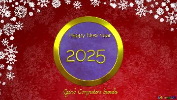 Happy New Year   2025  Cover. Red Christmas background.