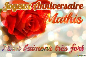 Joyeux Anniversaire Mathis Nous T`aimons Très Fort   Fond De Rose