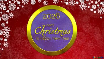 Merry & Happy New Year  Christmas  2026  Cover. Red Christmas background.