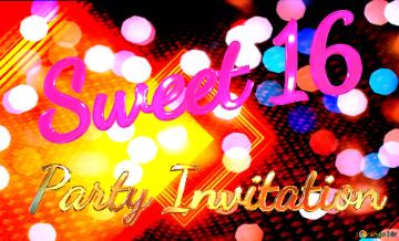 Party Invitation Sweet 16  Vibrant Abstract Lights: A Dazzling Colorful Display of Bokeh and Patterns