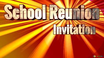 School Reunion Invitation  Vibrant Golden Rays Burst - Dynamic Abstract Artwork