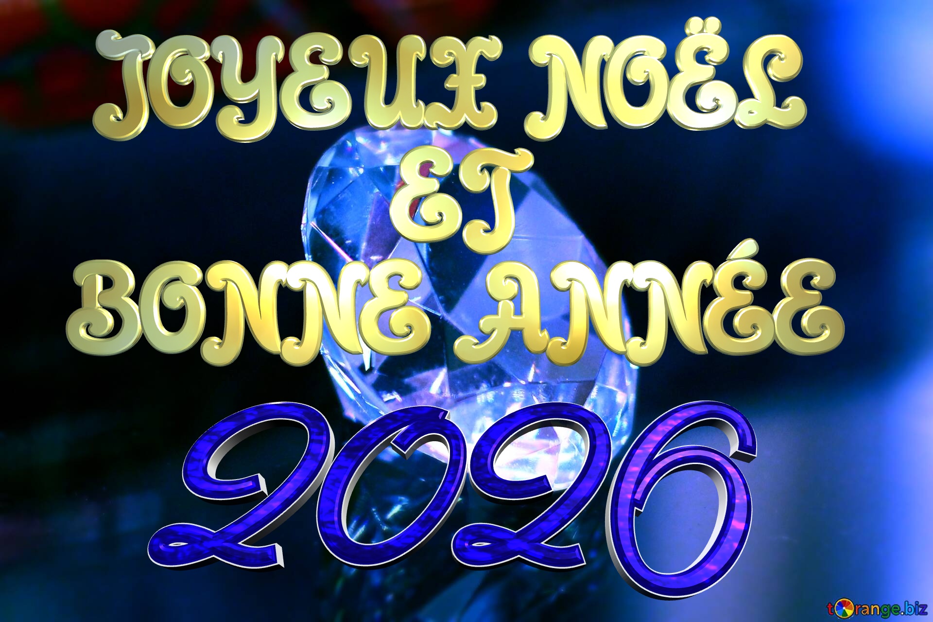  JOYEUX NO&Euml;L              ET  BONNE ANN&Eacute;E 2026  diamond blue background №0