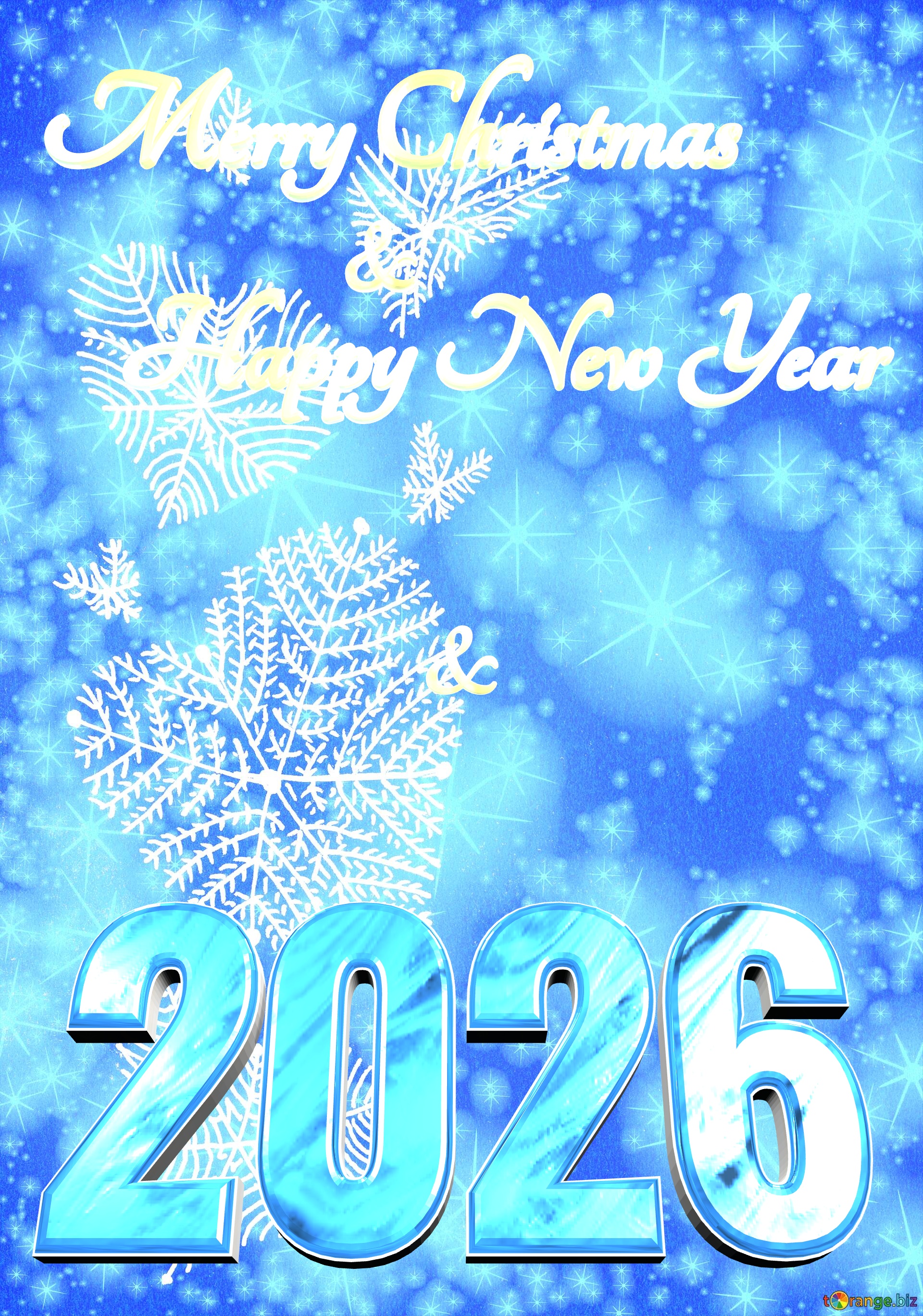 Merry Christmas 2026  Happy New Year & & & & & & & & &  Winter hearts background №0