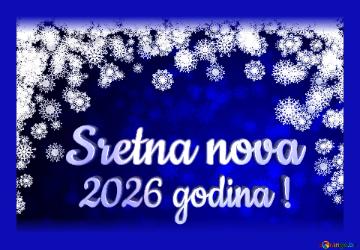 2026 godina ! Sretna nova  Blue background Christmas and new year dark frame
