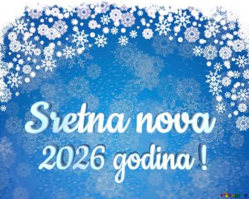 2026 godina ! Sretna nova  Hellblau farbe. Blauem Hintergrund für Weihnachten und Neujahr Karten.