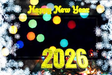 2026  Happy New Year  Christmas background powerpoint website infographic template banner layout design responsive brochure business