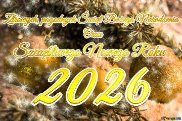 2026 Zdrowych, pogodnych Świąt Bożego Narodzenia  oraz Szczęśliwego Nowego Roku Oraz  Free Christmas card holiday clusters bright twinkling stars pattern