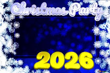 Christmas Party 2026  Blue Christmas background powerpoint website infographic template banner layout design responsive brochure business