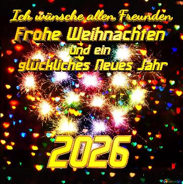 Gl&uuml;ckliches Neues Jahr Und Ein Frohe Weihnachten 2026 Ich W&uuml;nsche Allen Freunden ...