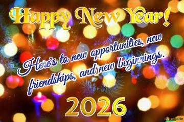 Here`s To New Opportunities, New    Friendships, And New Beginnings. Happy New Year! 2026  Cozy...