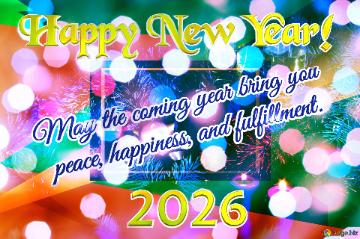 May The Coming Year Bring You    Peace, Happiness, And Fulfillment. Happy New Year! 2026  Christmas ...