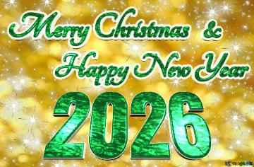 Merry Christmas 2026  Happy New Year &  Brilliant yellow background Christmas and new year  gray blurred twinkling stars  night star pattern