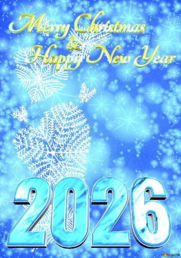Merry Christmas 2026 Happy New Year & Winter Hearts Background