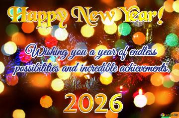    Wishing You A Year Of Endless  Possibilities And Incredible Achievements. Happy New Year! 2026 ...