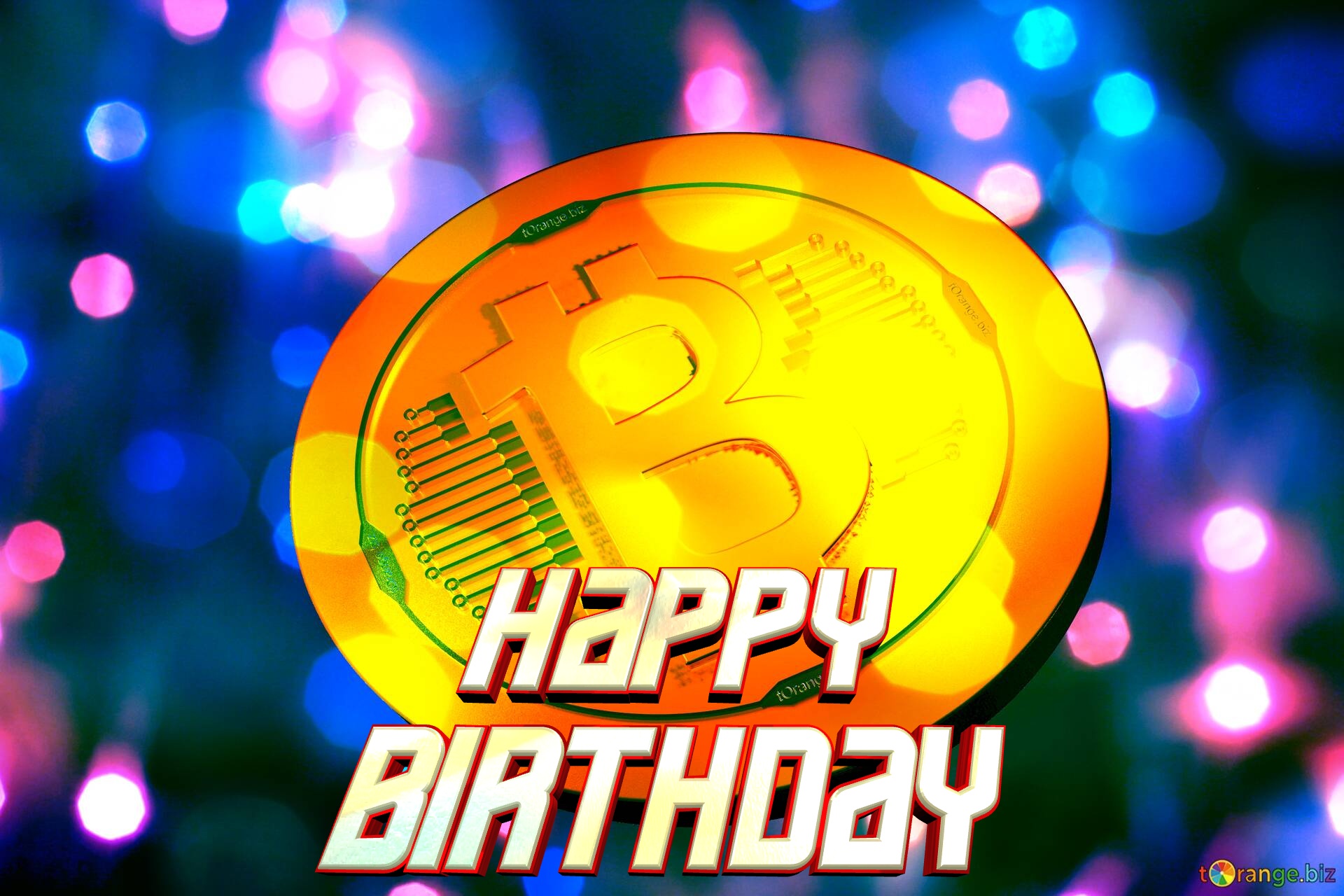 Happy Birthday! Bitcoin Background. Bitcoin background №0
