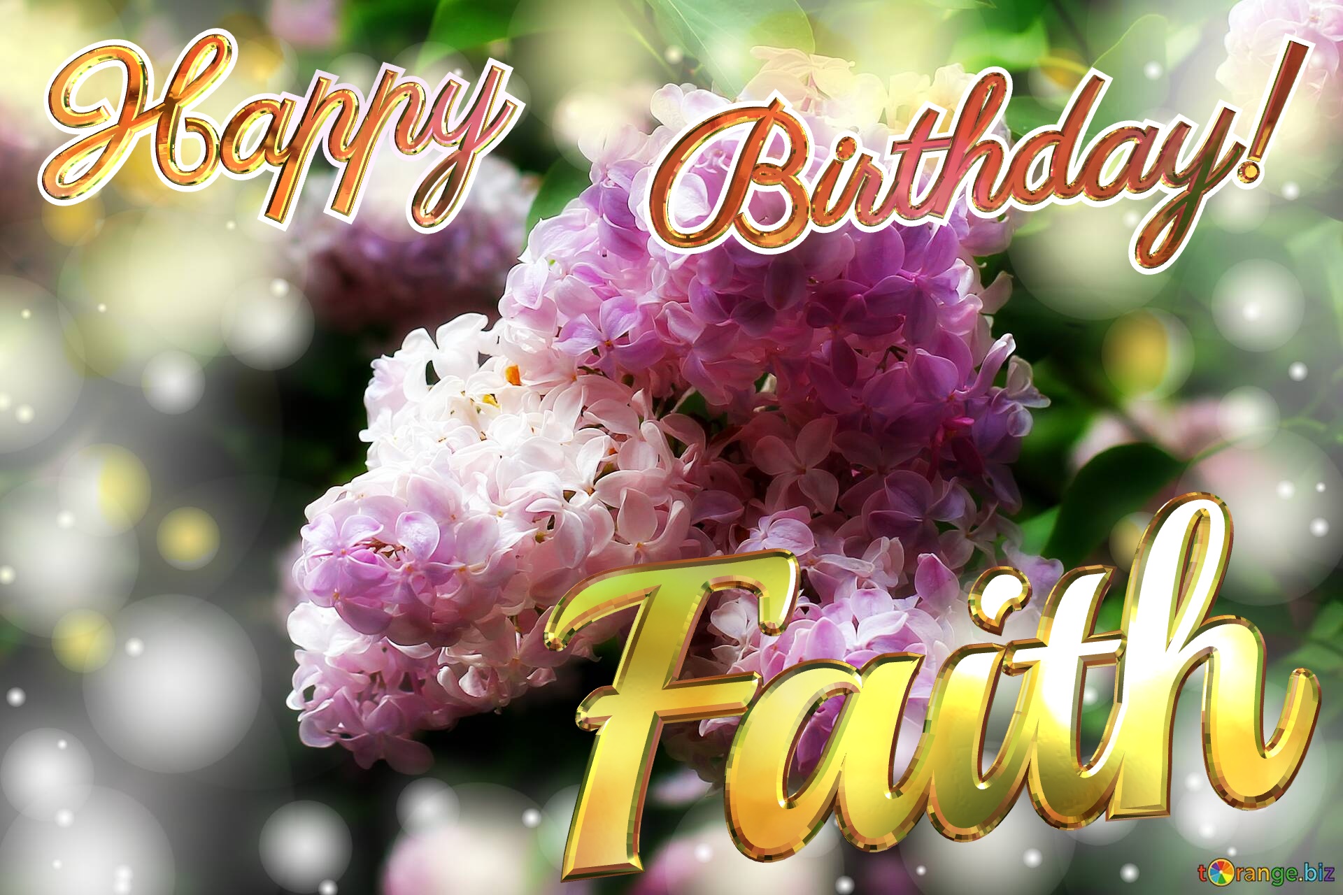 Faith Happy    Birthday! Light lilac background №0