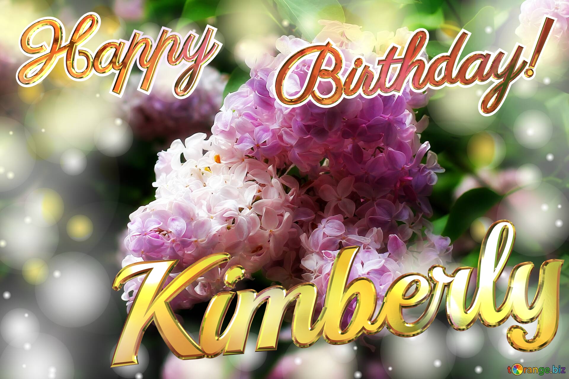 Kimberly Happy    Birthday! Light lilac background №0