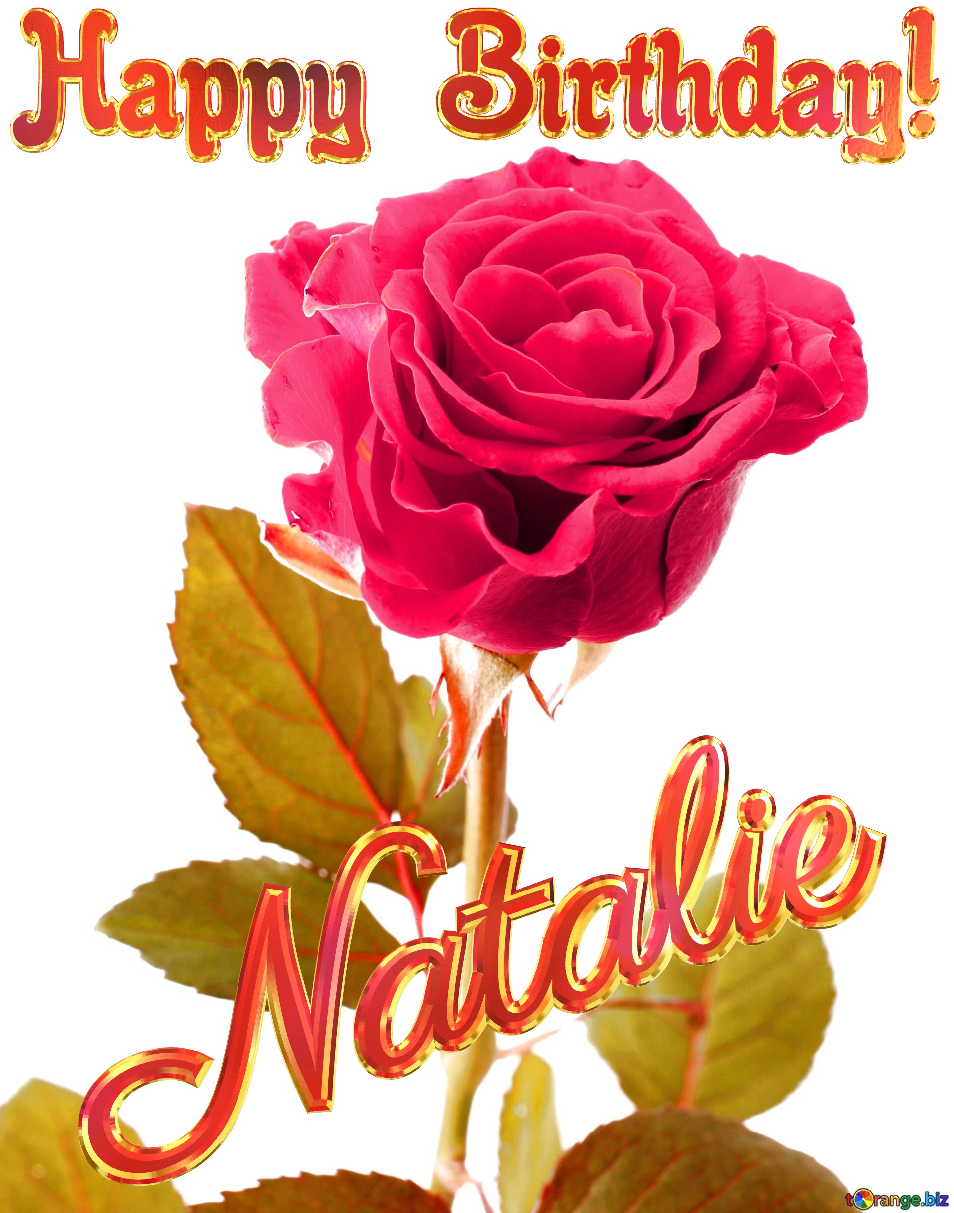 Natalie Happy Birthday! Pastel colors. Beautiful rose. №0