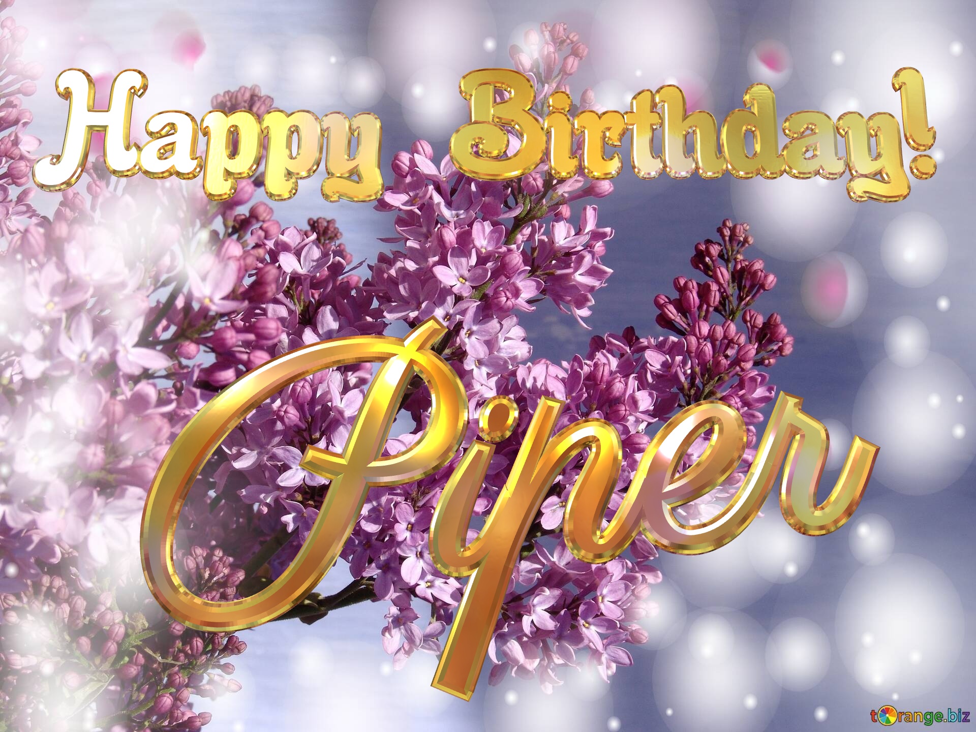 Piper Happy Birthday! Background Lilac Flowers №0