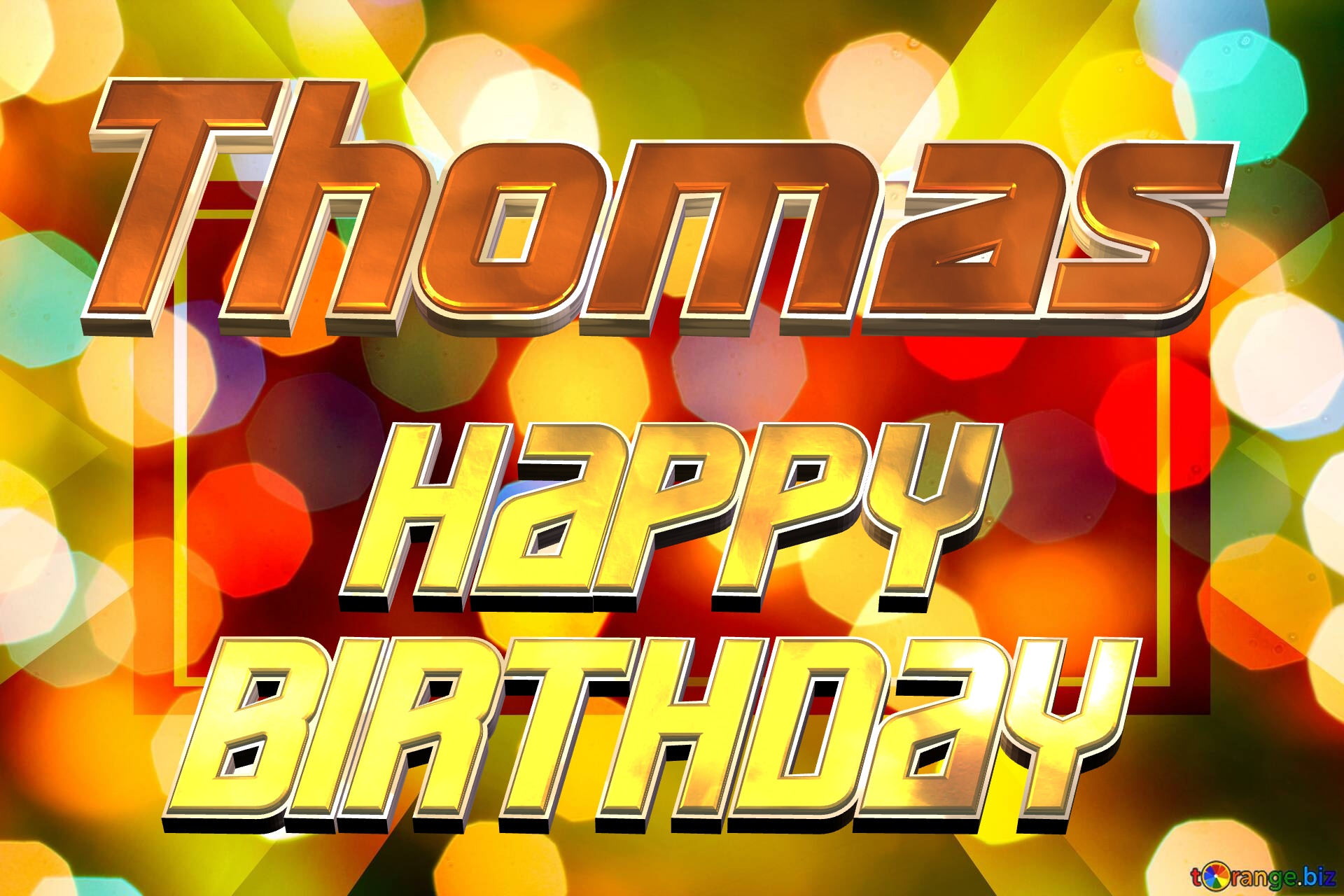 Thomas Happy Birthday Background of bright lights Responsive Design Layout №0