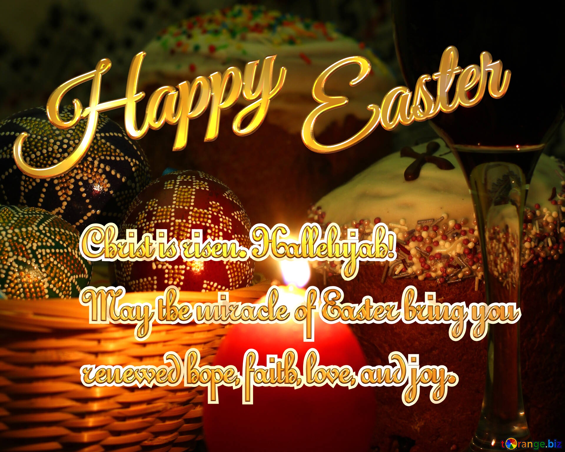 Happy Easter Christ is risen. Easter wallpaper on your desktop №30331