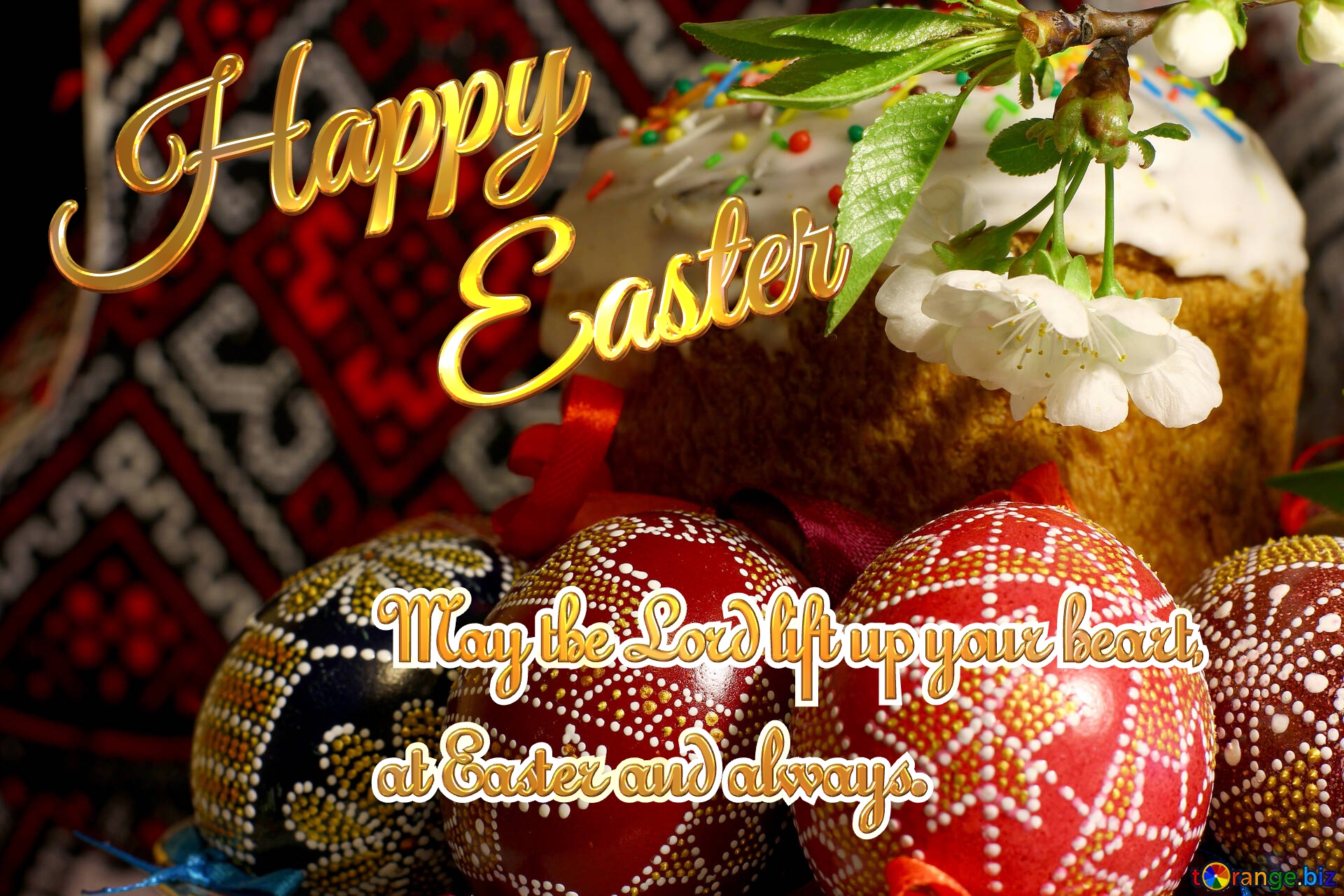 Happy Easter May the Lord lift up your heart Easter card №30131