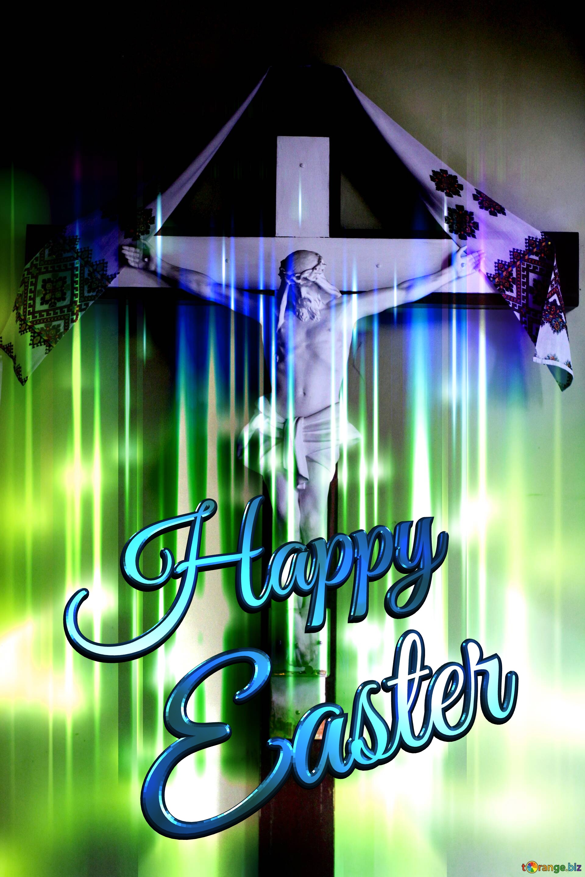 Cross Jesus Lights Happy Easter Symbol cross  jesus  lights  background №0